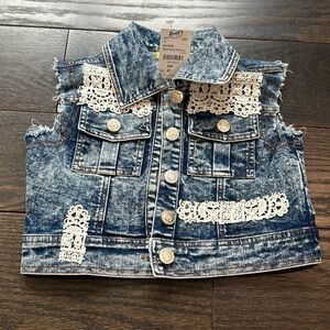 Little Mass Denim Vest w/Lace Size 4T